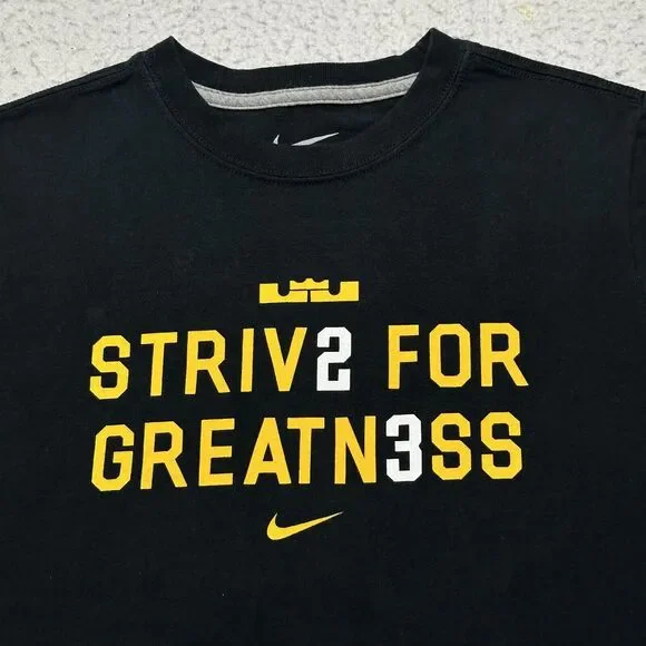 Nike Boy's Medium Black Lebron James 23 Strive For Greatness Graphic T Shirt - Picture 2 of 11